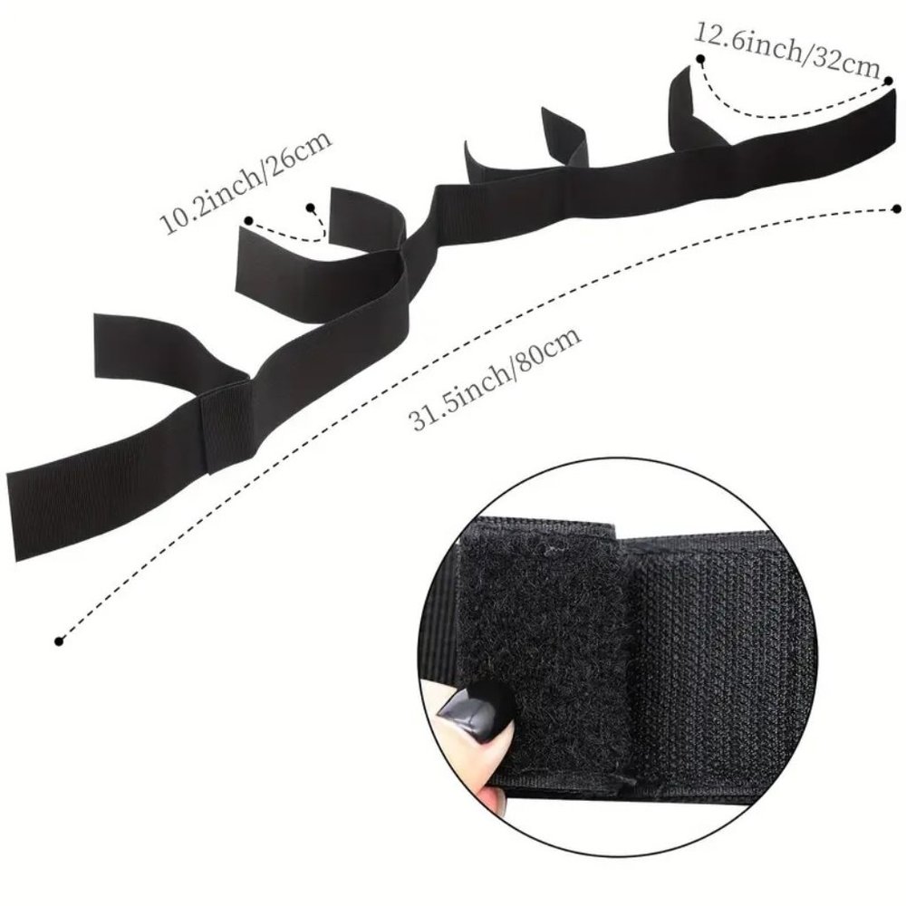 Bondage Harness Ankle & Wrist Handcuffs Restraint Belt Black Role Play Cosplay - Picture 5 of 12